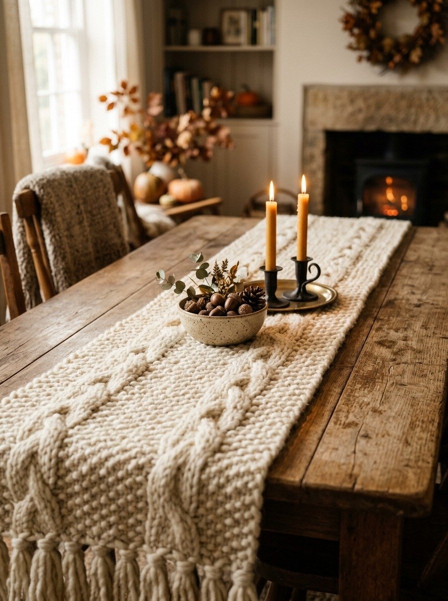 Hand Knit Table Runners
