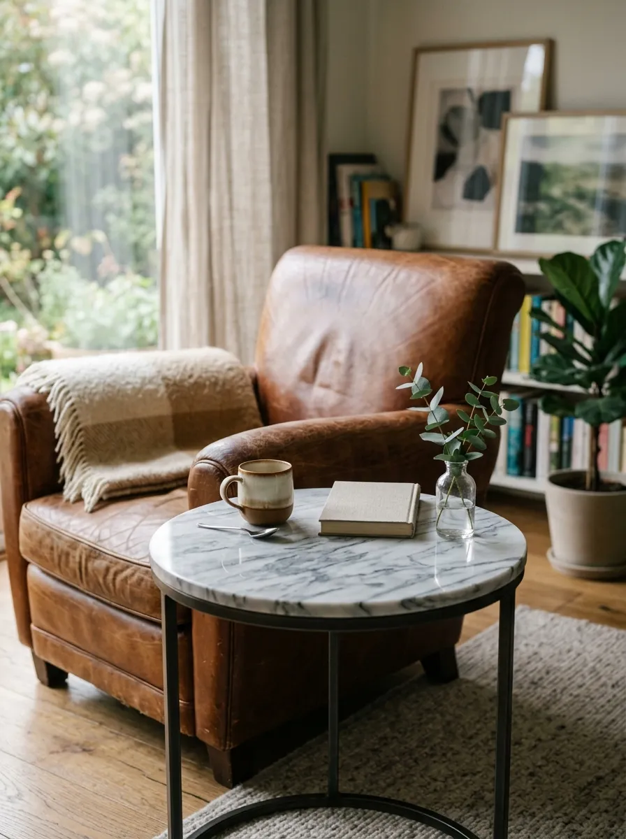 Marble or Stone Side Table