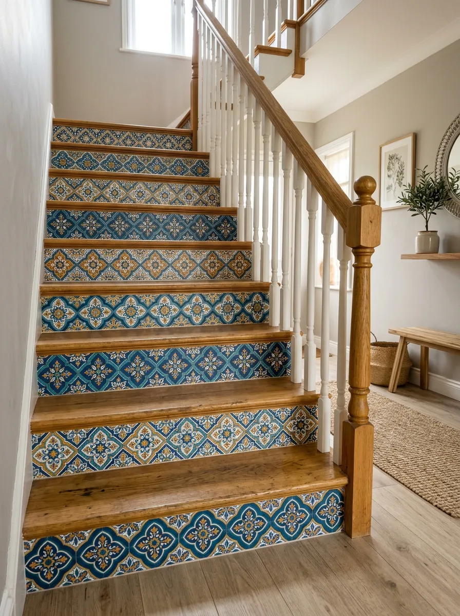 Apply Stair Riser Decals for Instant Pattern