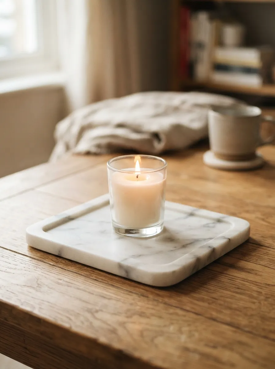 Use A Marble Or Stone Coaster Tray