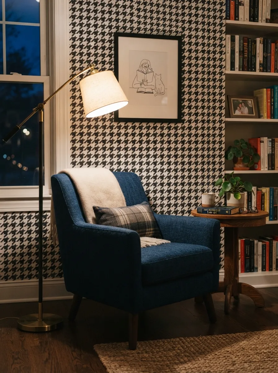 Houndstooth Wallpaper Nook
