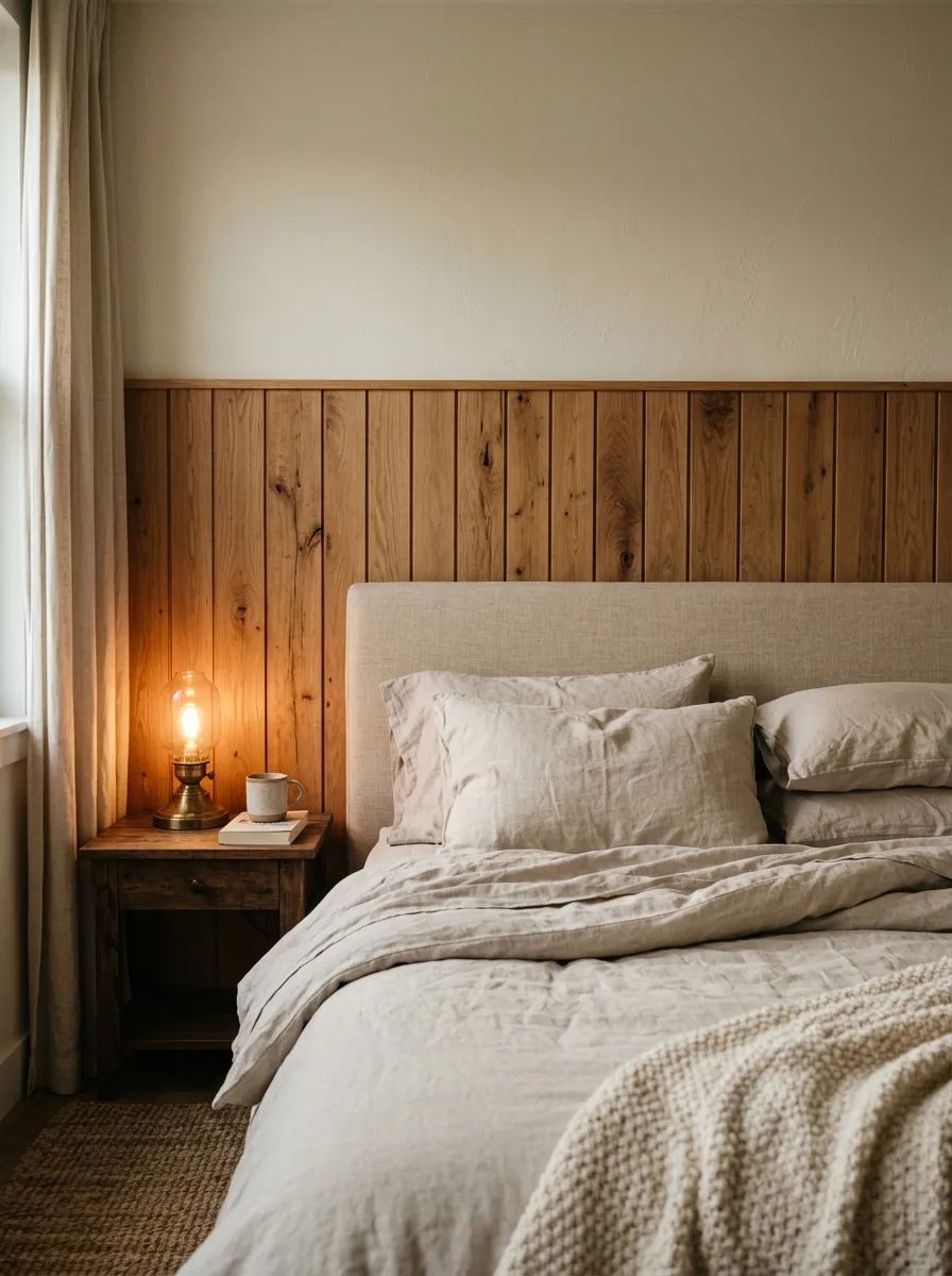 Half Paneled Bedroom Accent Wall