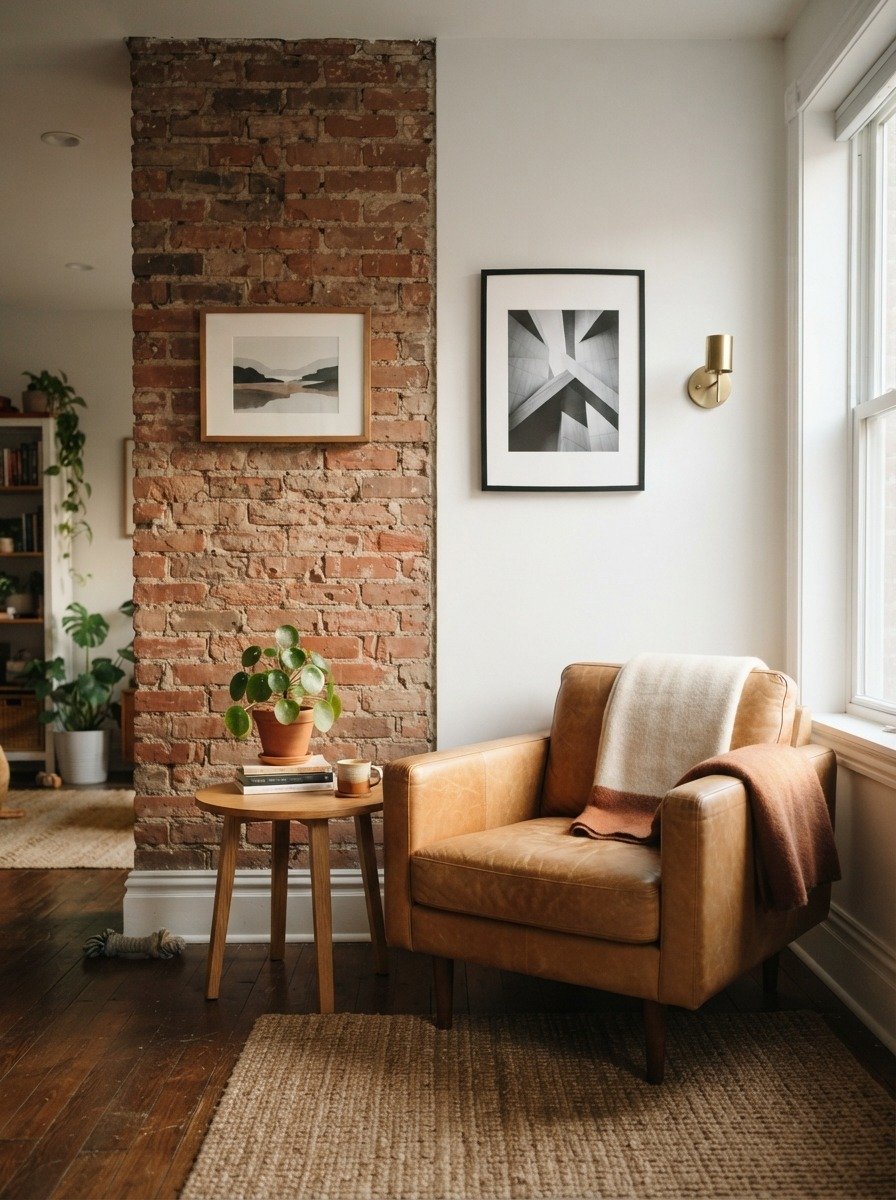 Two Tone Wall With Exposed Brick Combo