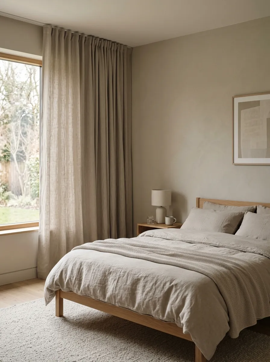 Try a Monochrome Curtain and Wall Combo