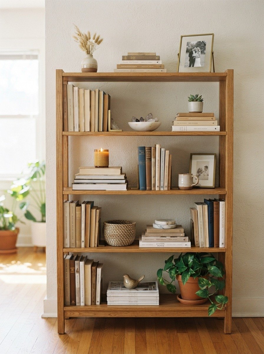 Style a Bookshelf With Color and Height