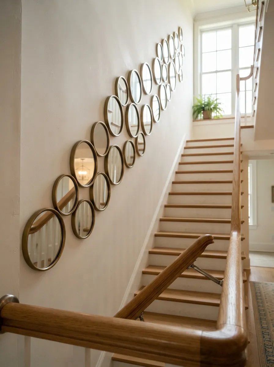 Small Mirrors in a Staircase Line