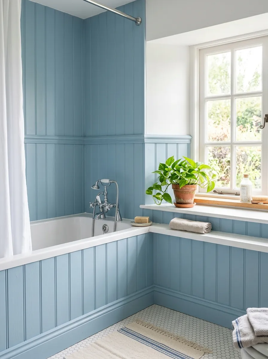 Half Paneled Bathroom Walls