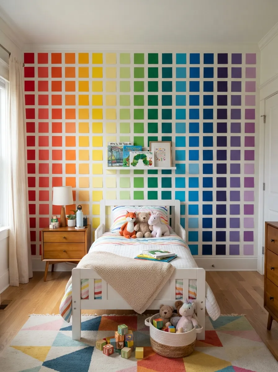 Paint Swatch Rainbow Wall