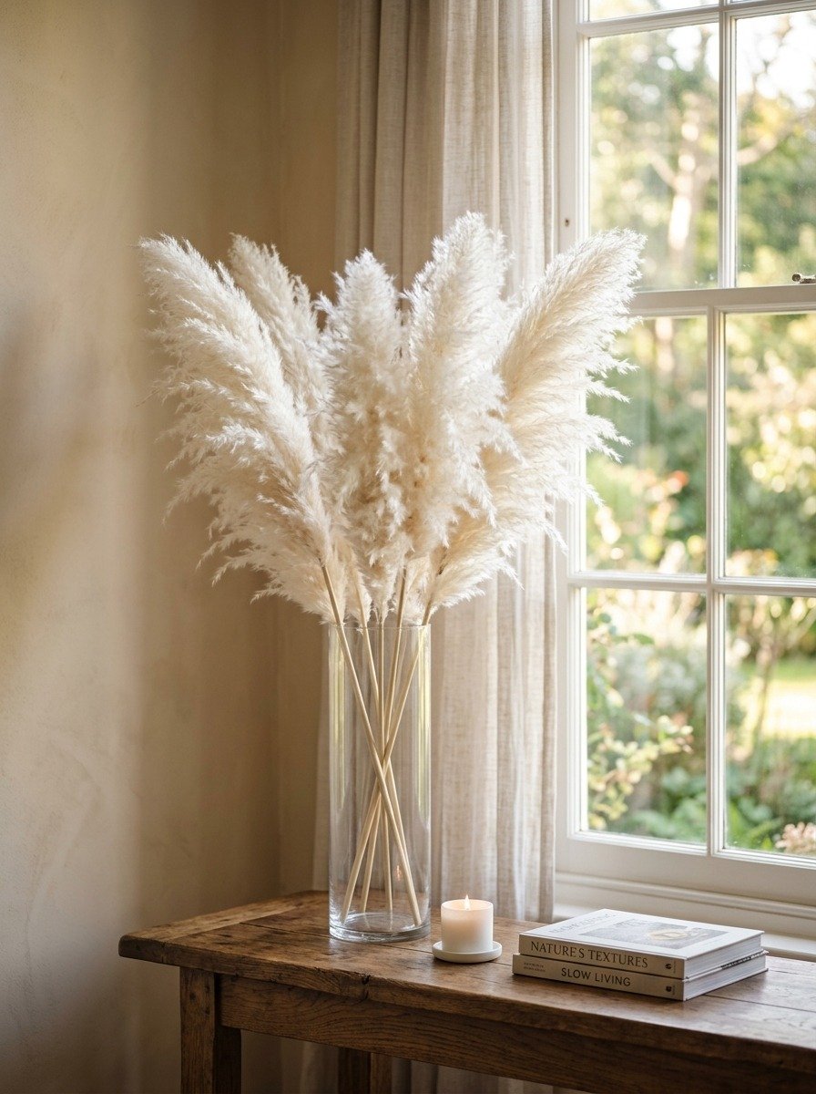 Decorate with White Pampas Grass Arrangements