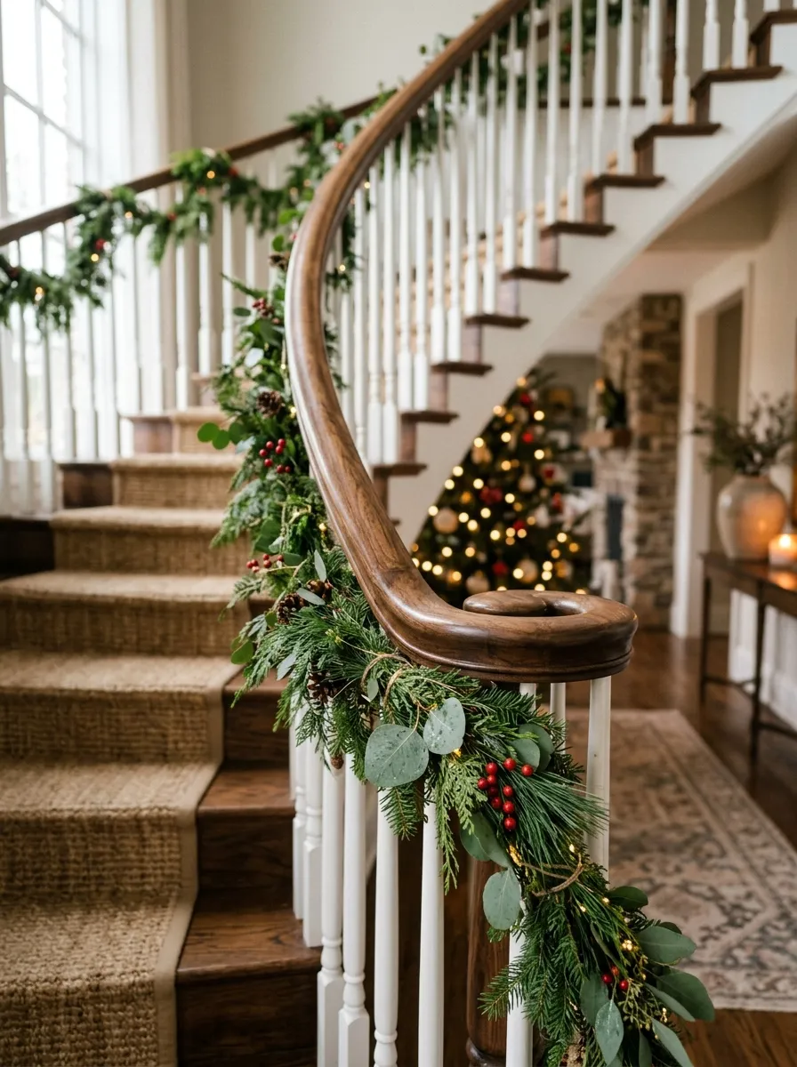 Wrap the Railing with Fresh Greenery