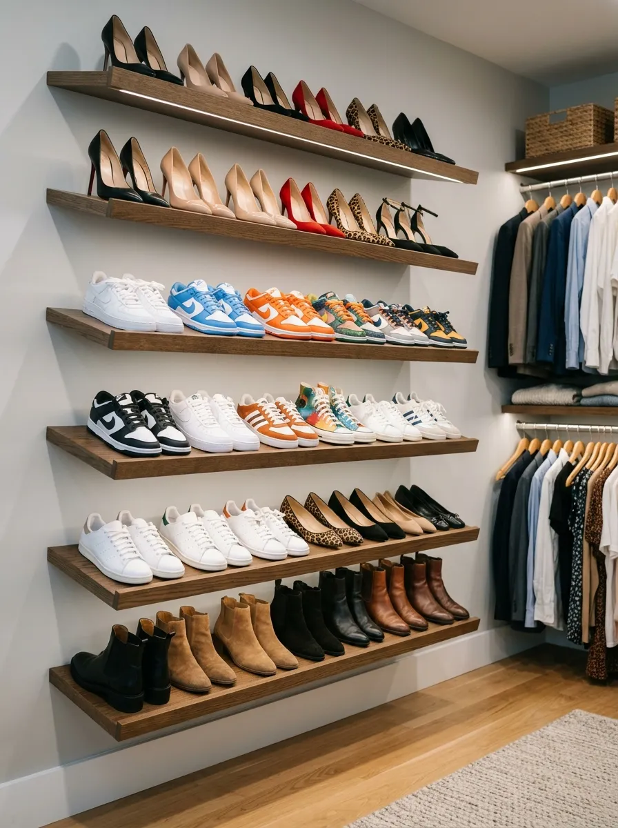 Closet Shoe Display Shelves