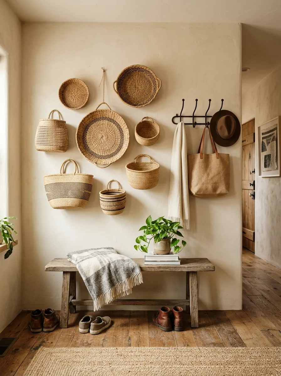 Basket Wall in Entryway