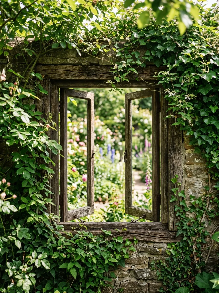 Reclaimed Window Frame Trellis