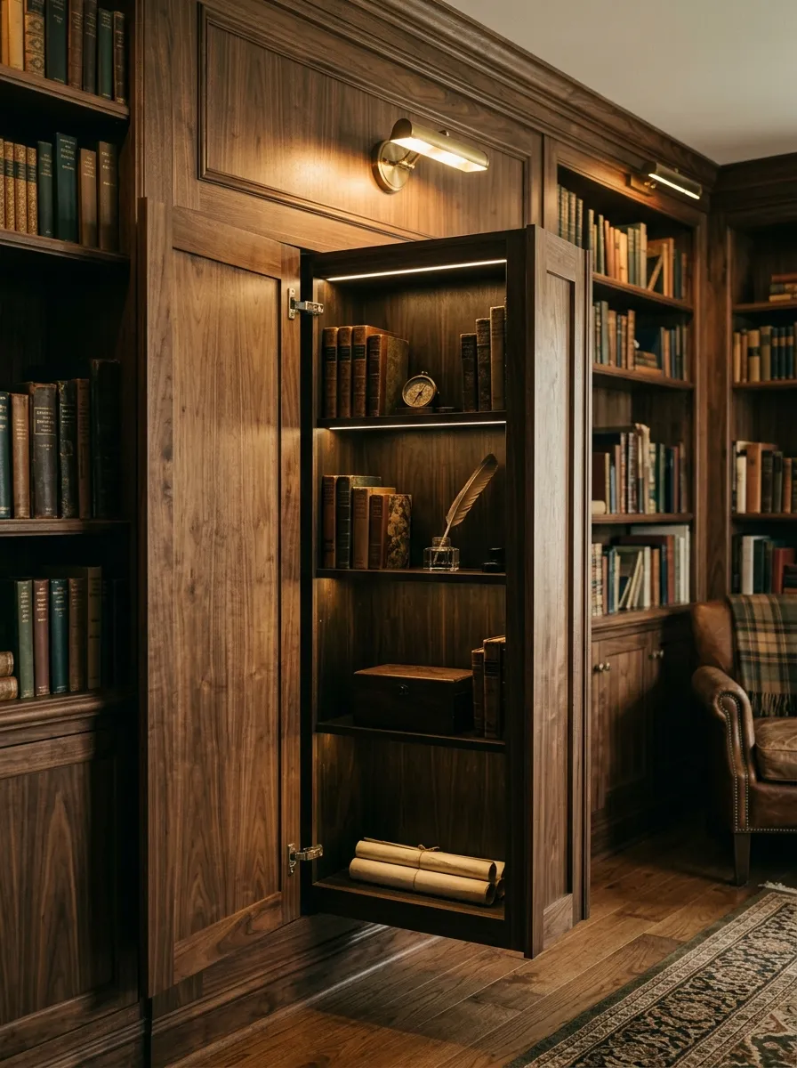 Hidden Storage Behind Panels