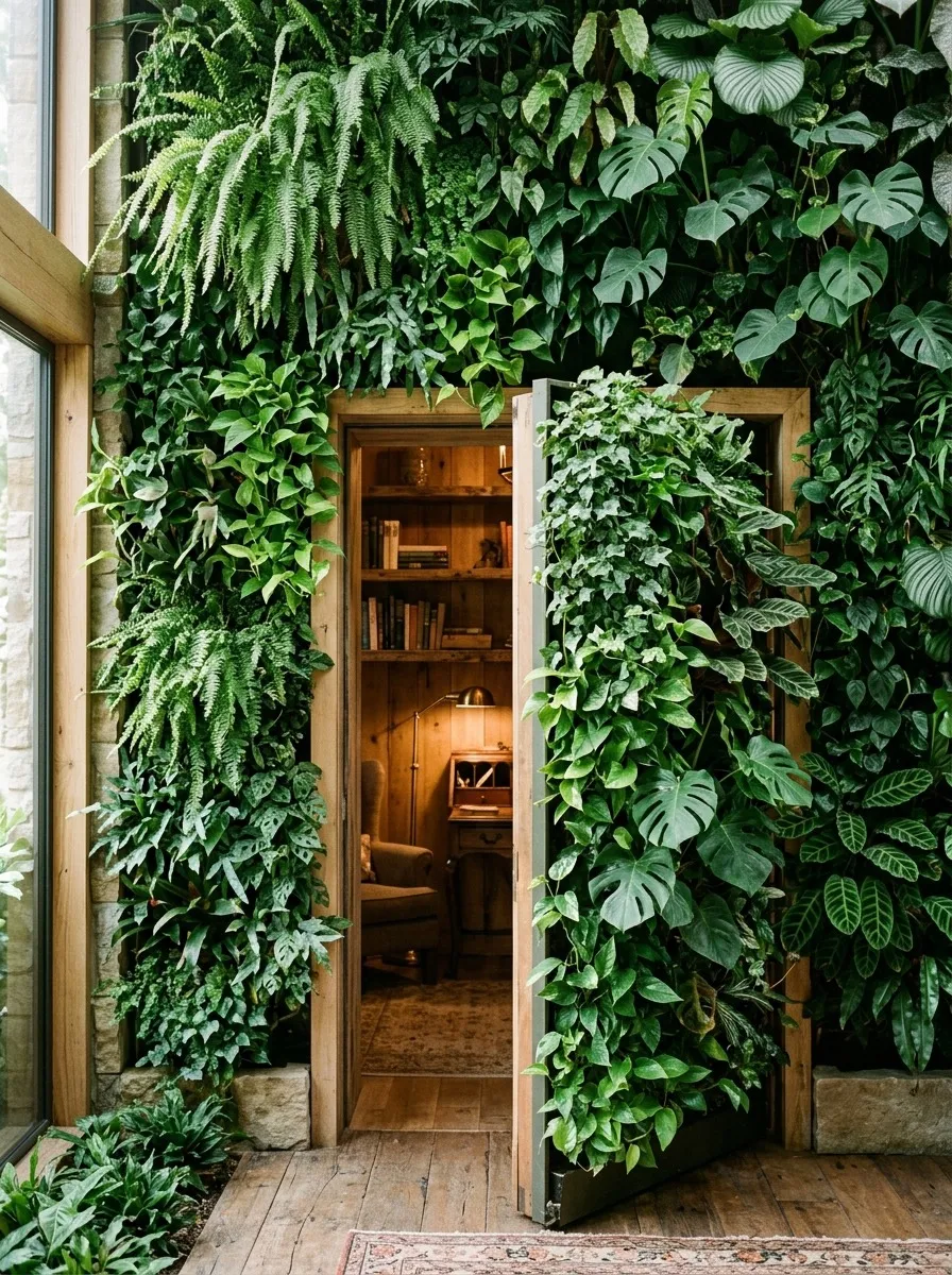 Hidden Door With a Living Green Wall Front