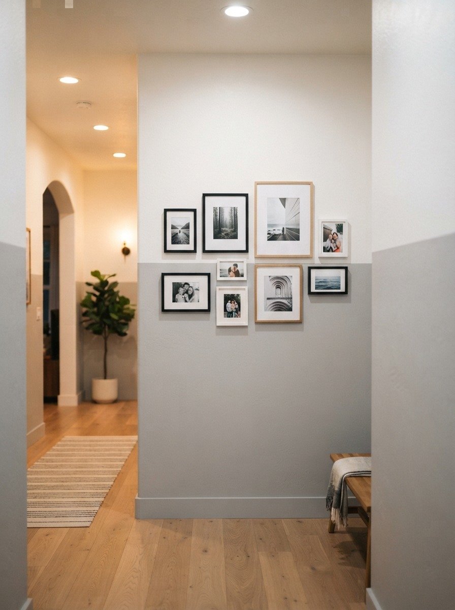 Two Tone Accent Behind a Gallery Wall