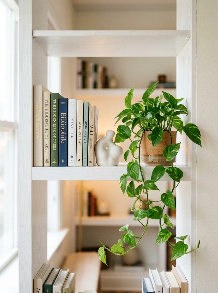 Style a White Bookshelf with Curated Objects