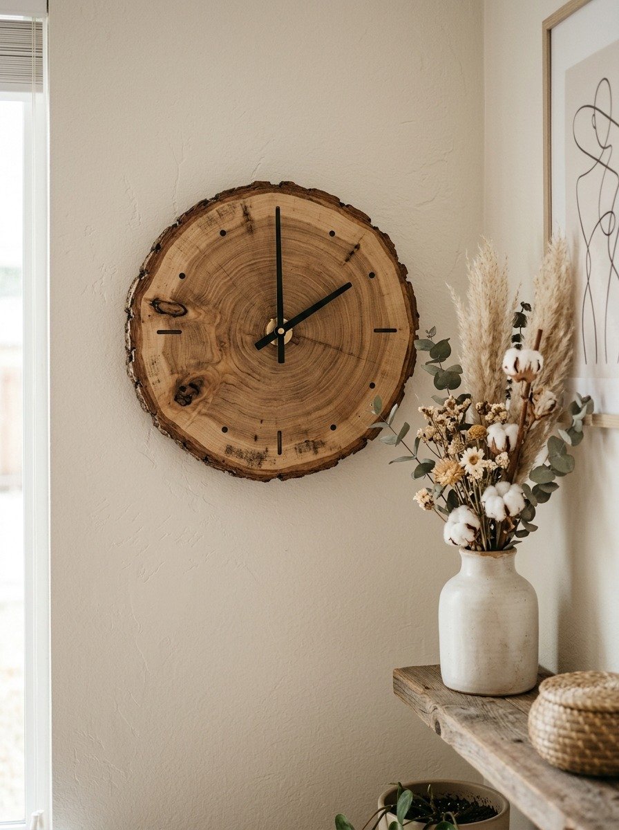 DIY Wood Slice Wall Clock