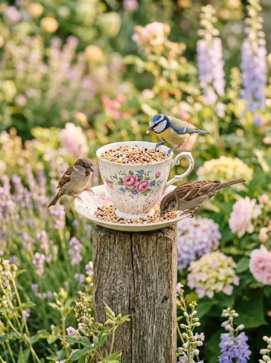 Teacup Bird Feeders