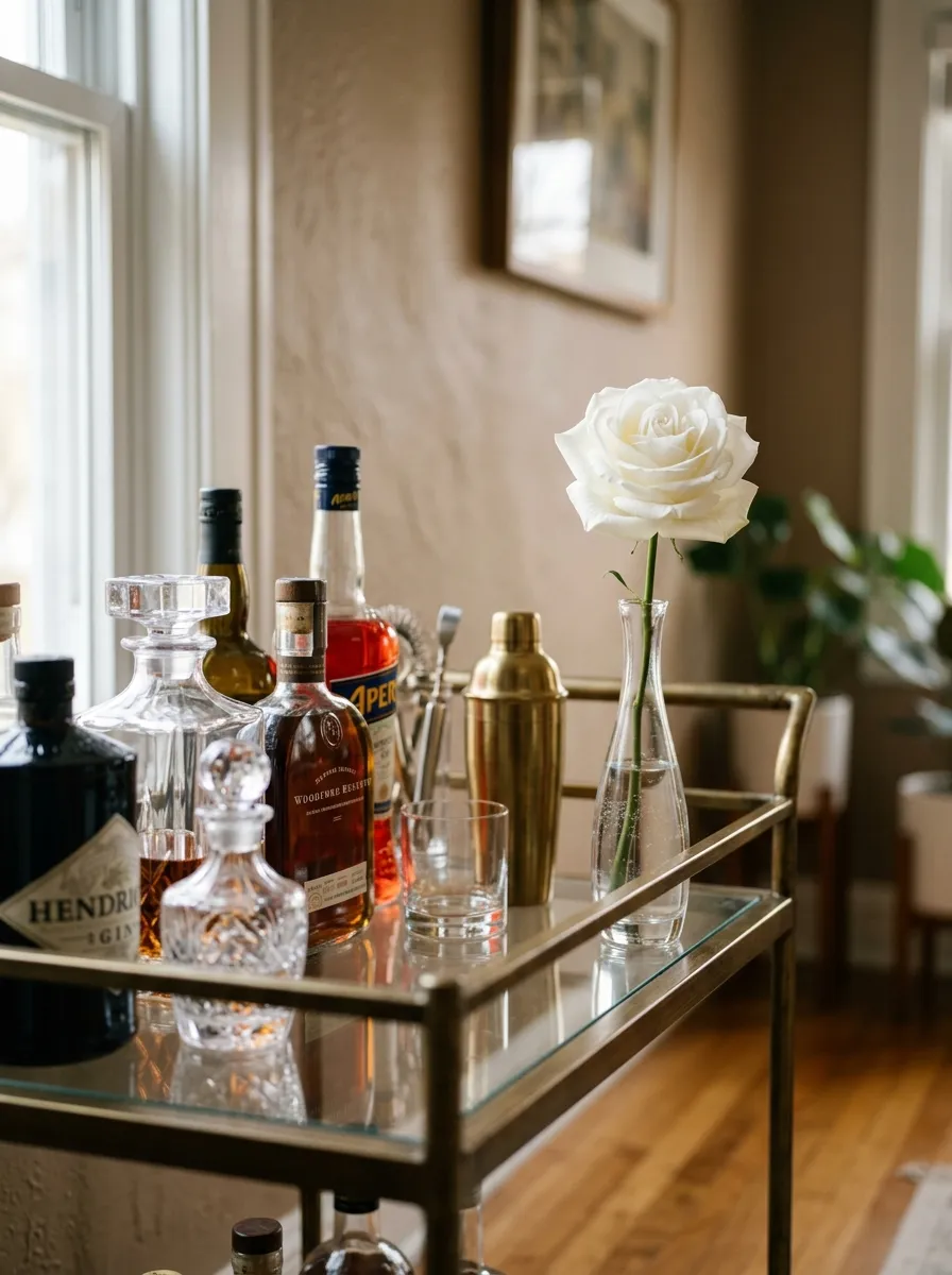 Finish With Cut Flowers in a Bud Vase