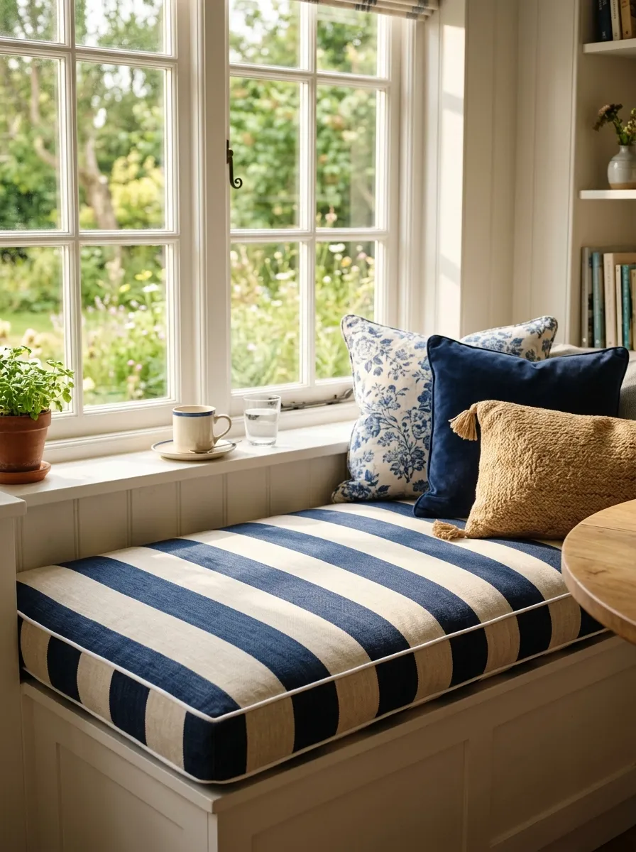 Add A Window Seat Cushion With Piping