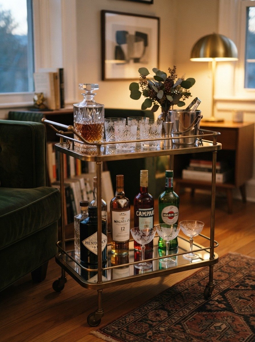 Style a Bar Cart with Vintage Glassware