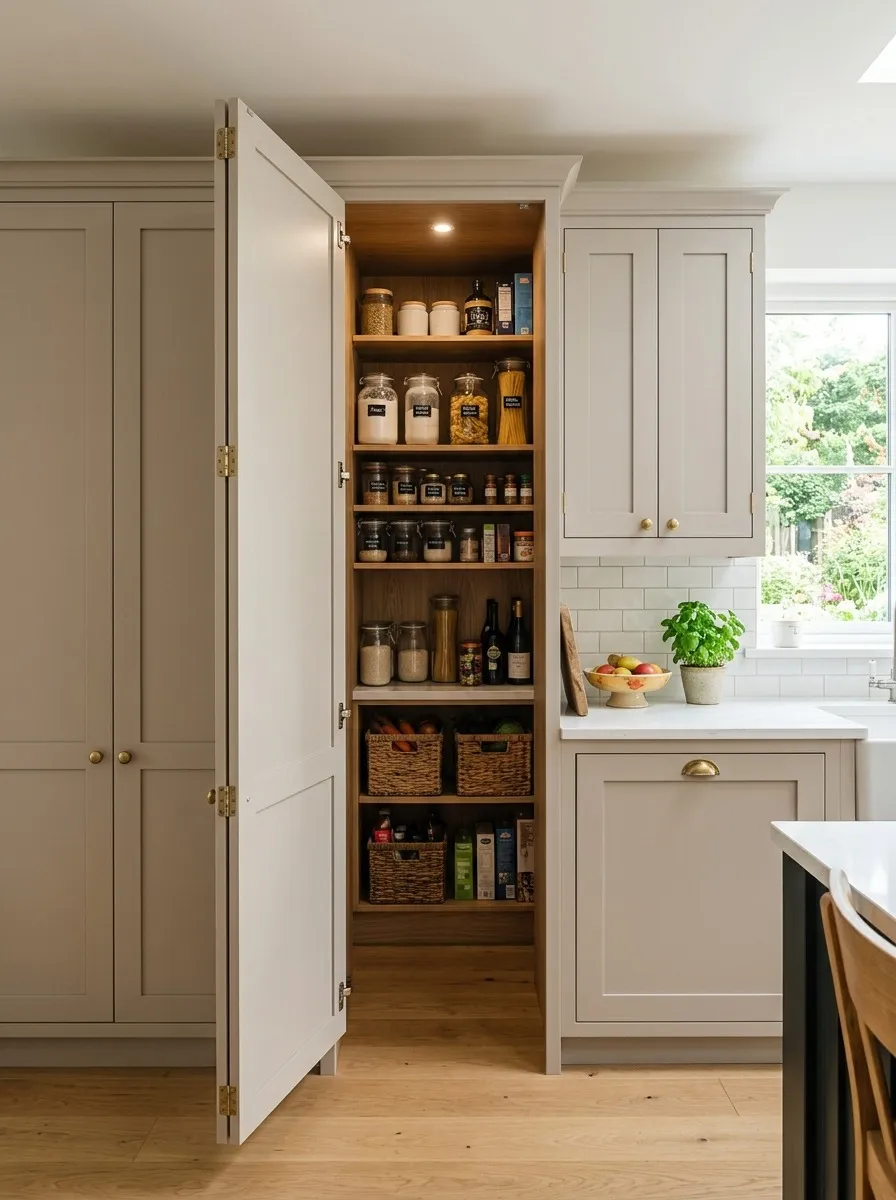 Hidden Door Disguised as a Kitchen Cabinet Panel
