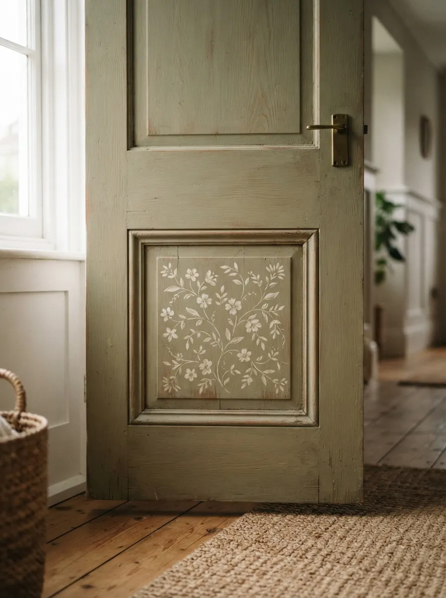 Add a Stenciled Design Directly on the Door