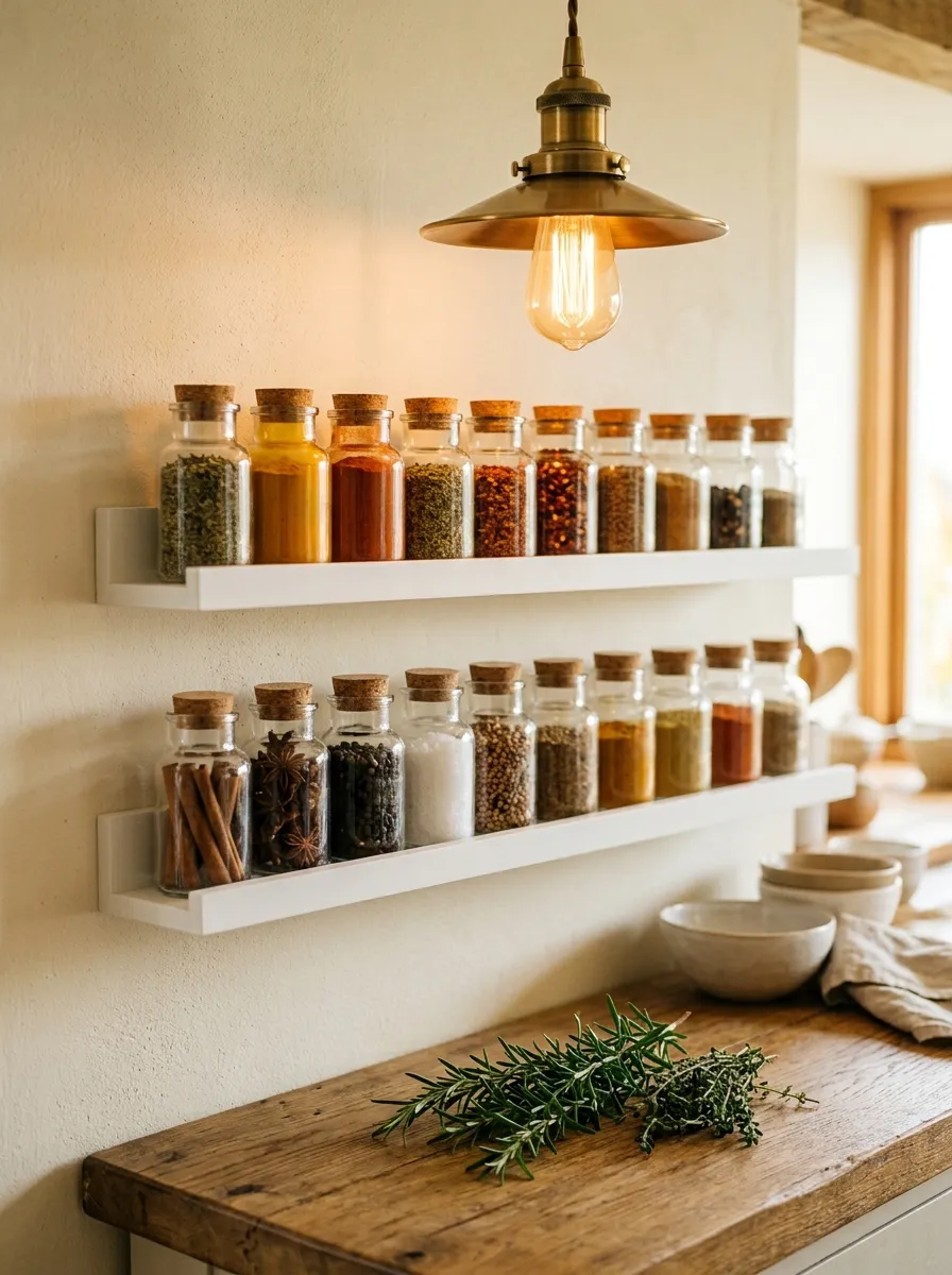 Kitchen Spice Wall That Doubles as Decor