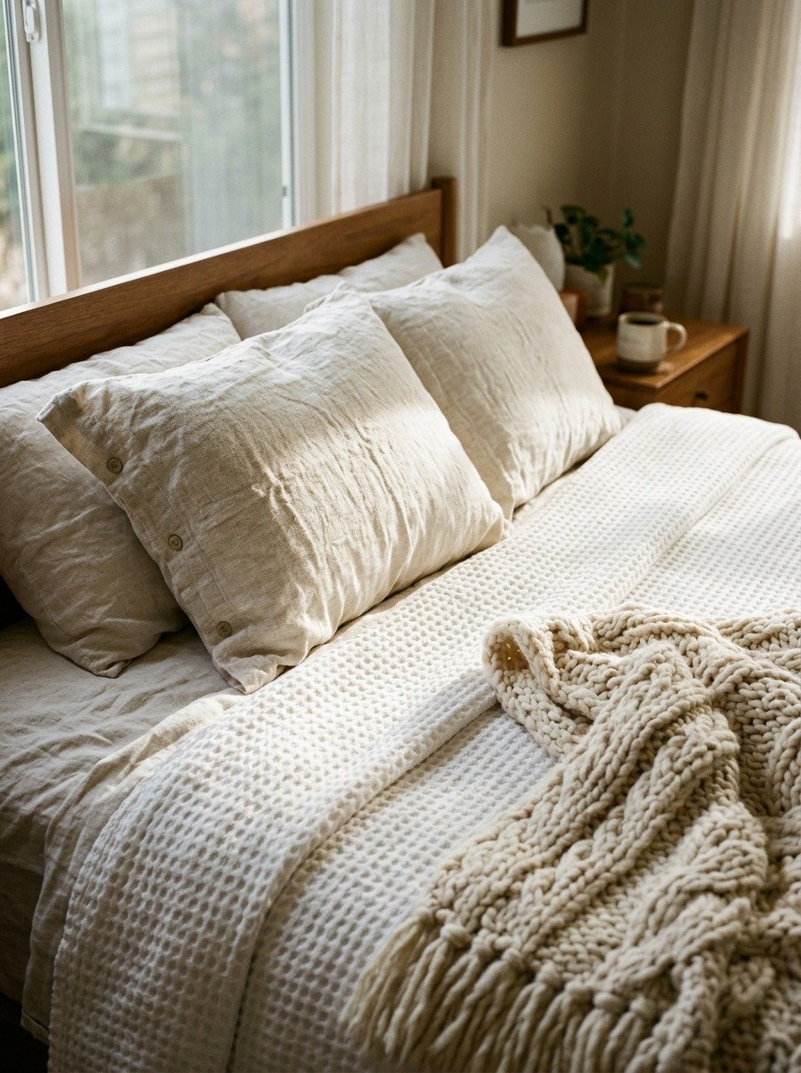 Layer White Textiles for Instant Warmth