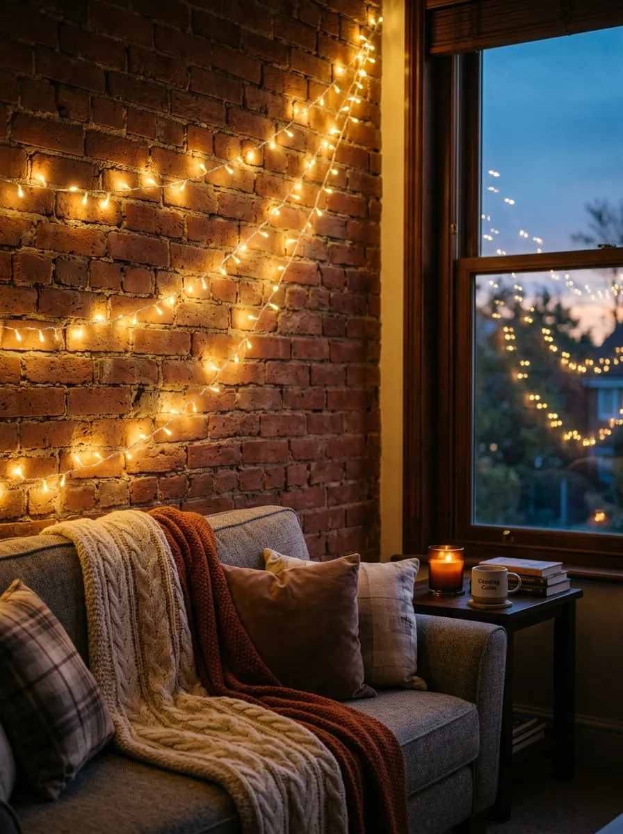 Hang Warm String Lights Along The Brick