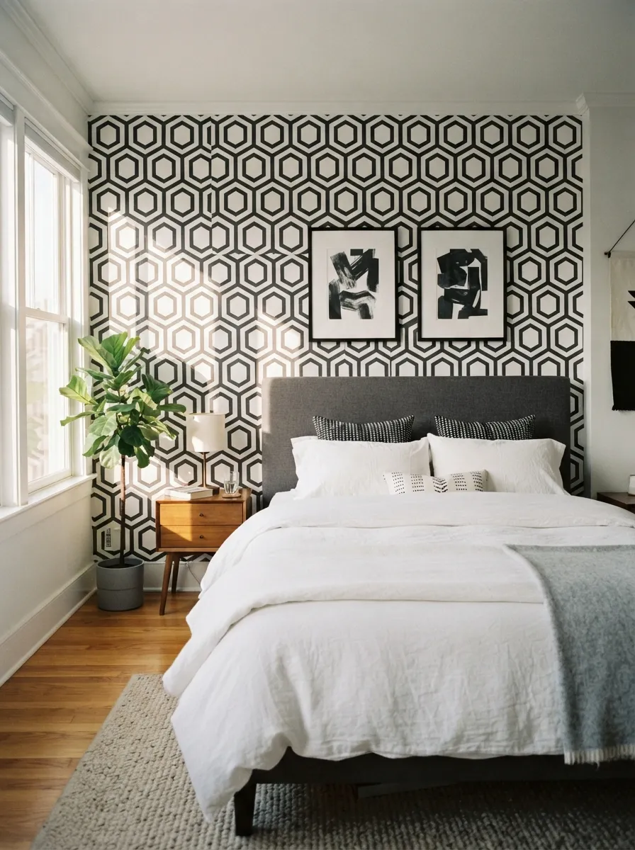 Geometric Wallpaper Accent Wall
