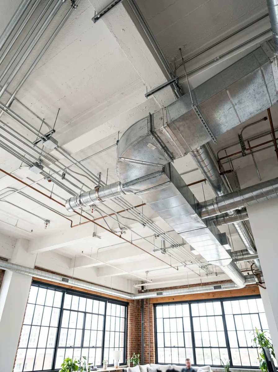 Exposed Ductwork Ceiling