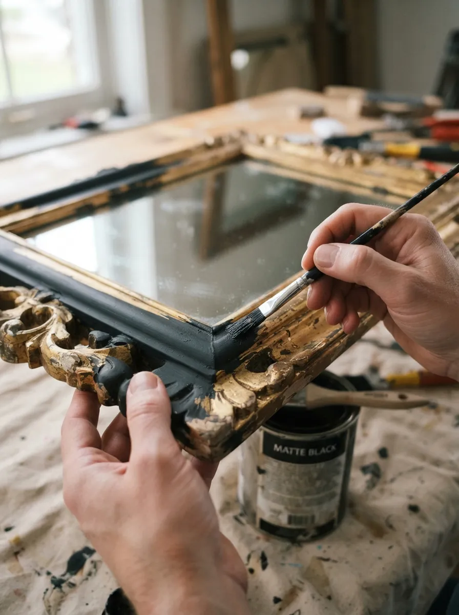 DIY Painted Frame Mirror Makeover