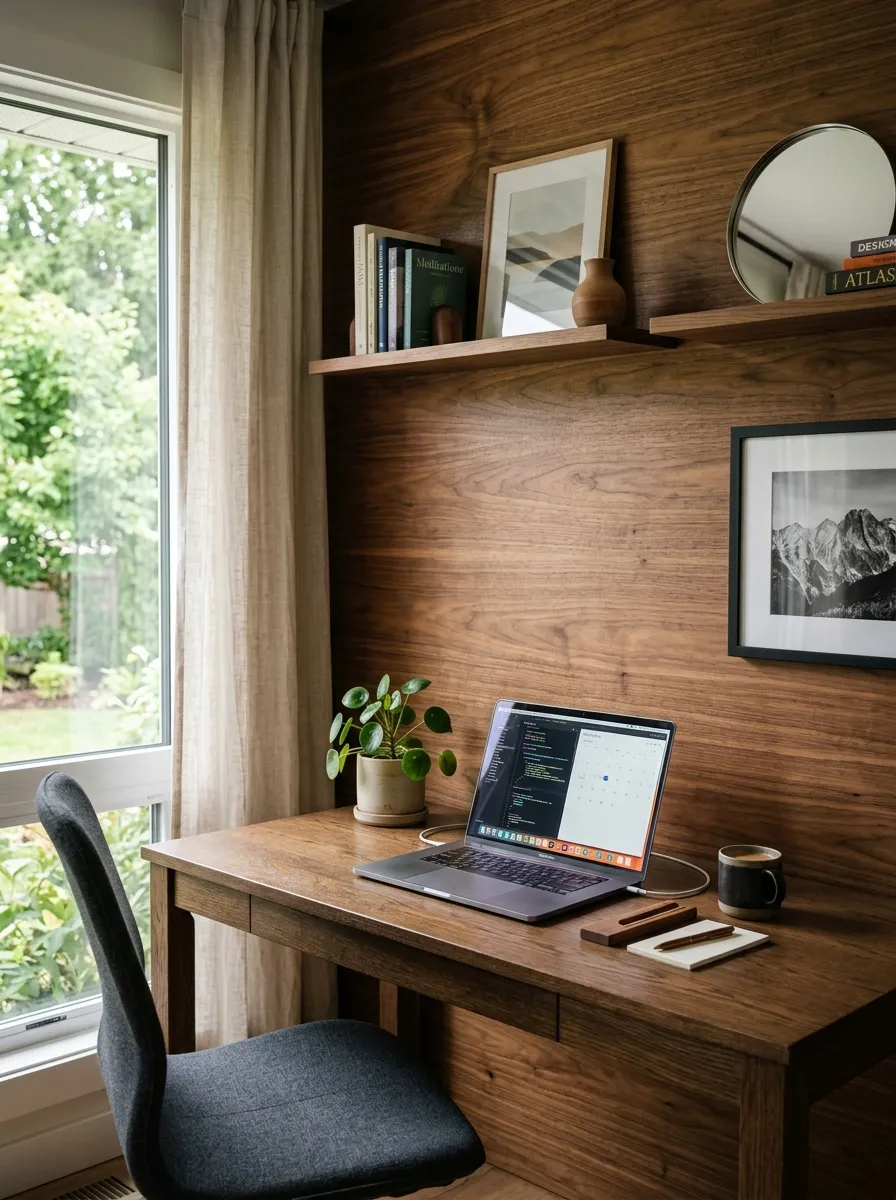 Half Paneled Home Office Walls