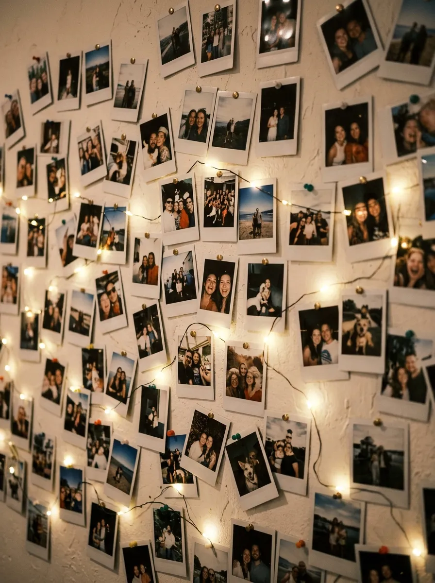Photo Booth Wall with Polaroids