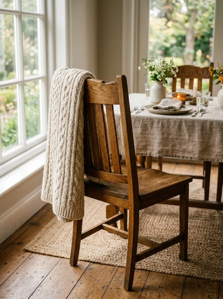Add a Cozy Throw to Dining Chairs