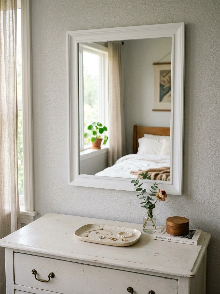 Add White Framed Mirrors to Reflect Natural Light