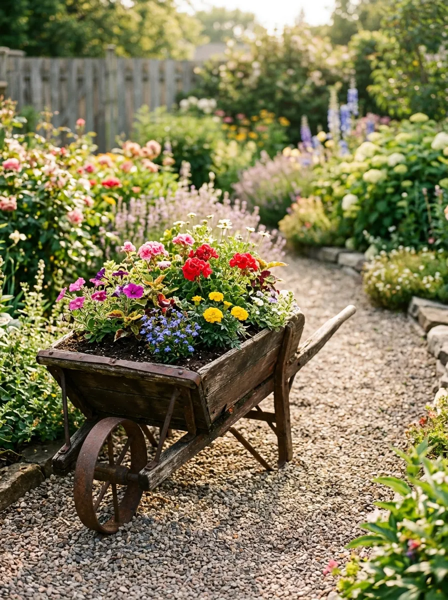 Wheelbarrow Flower Display