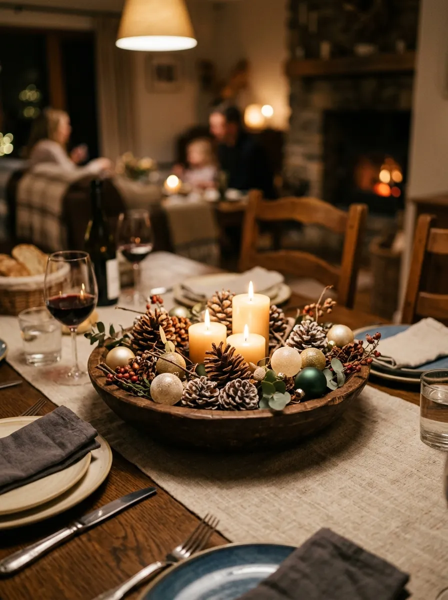 Set Up a Simple Winter Centerpiece