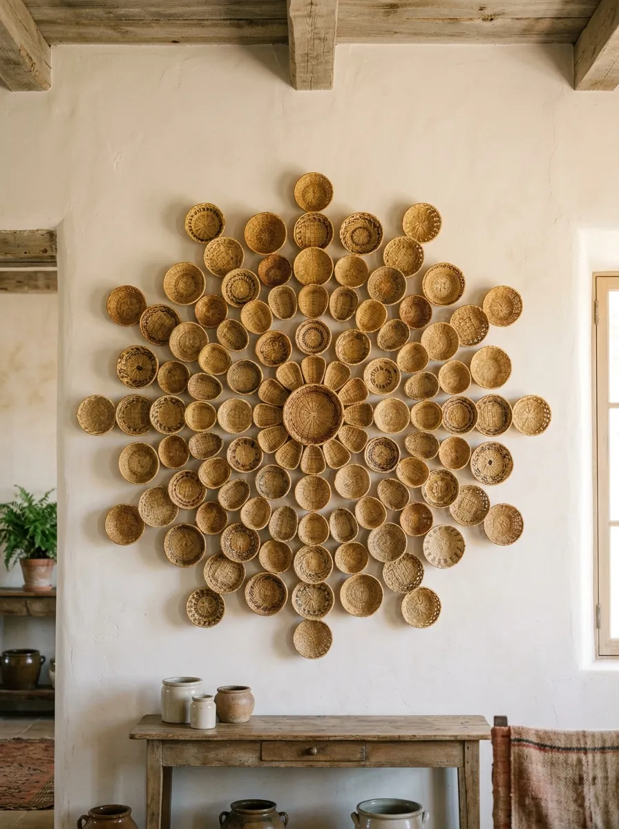 Woven Basket Sunburst Display