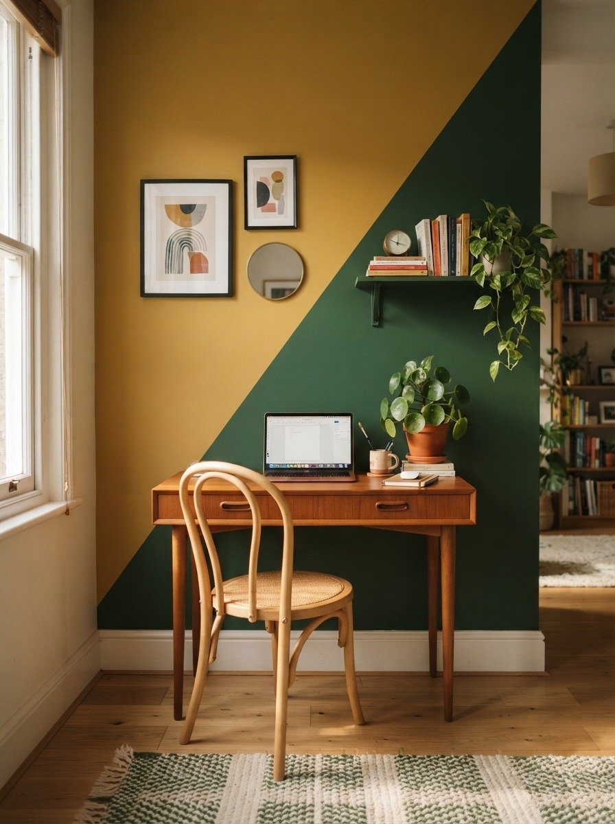 Diagonal Color Block Wall