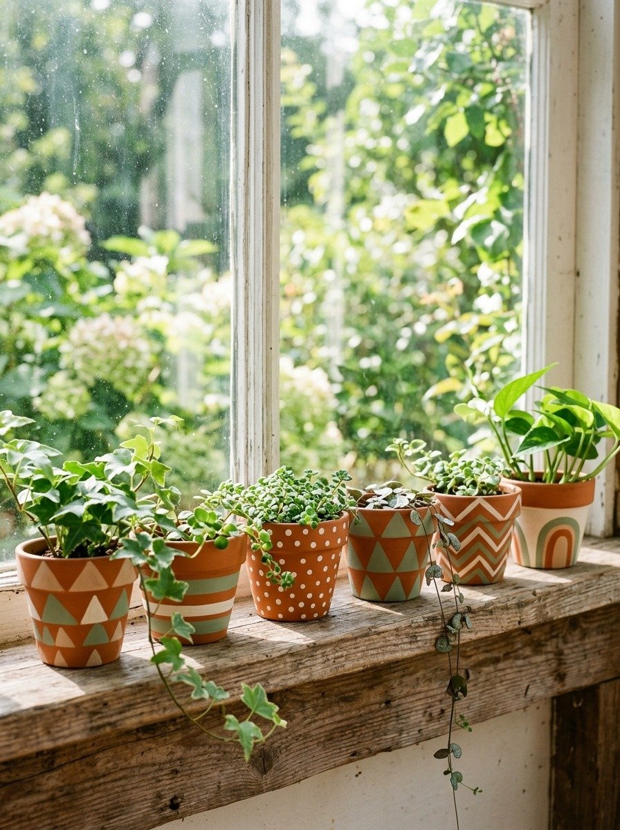 Hand Painted Terracotta Pots