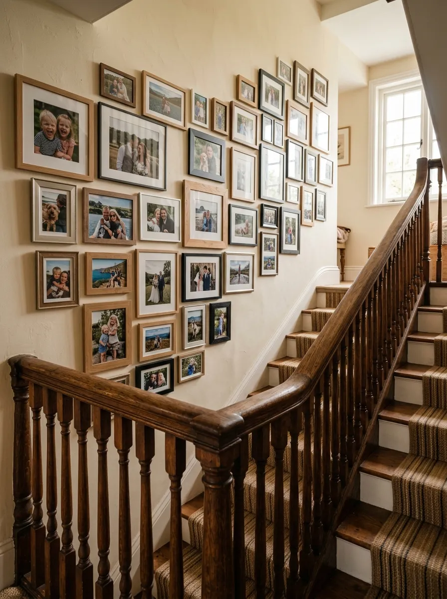 Build a Gallery Wall Along the Stairway
