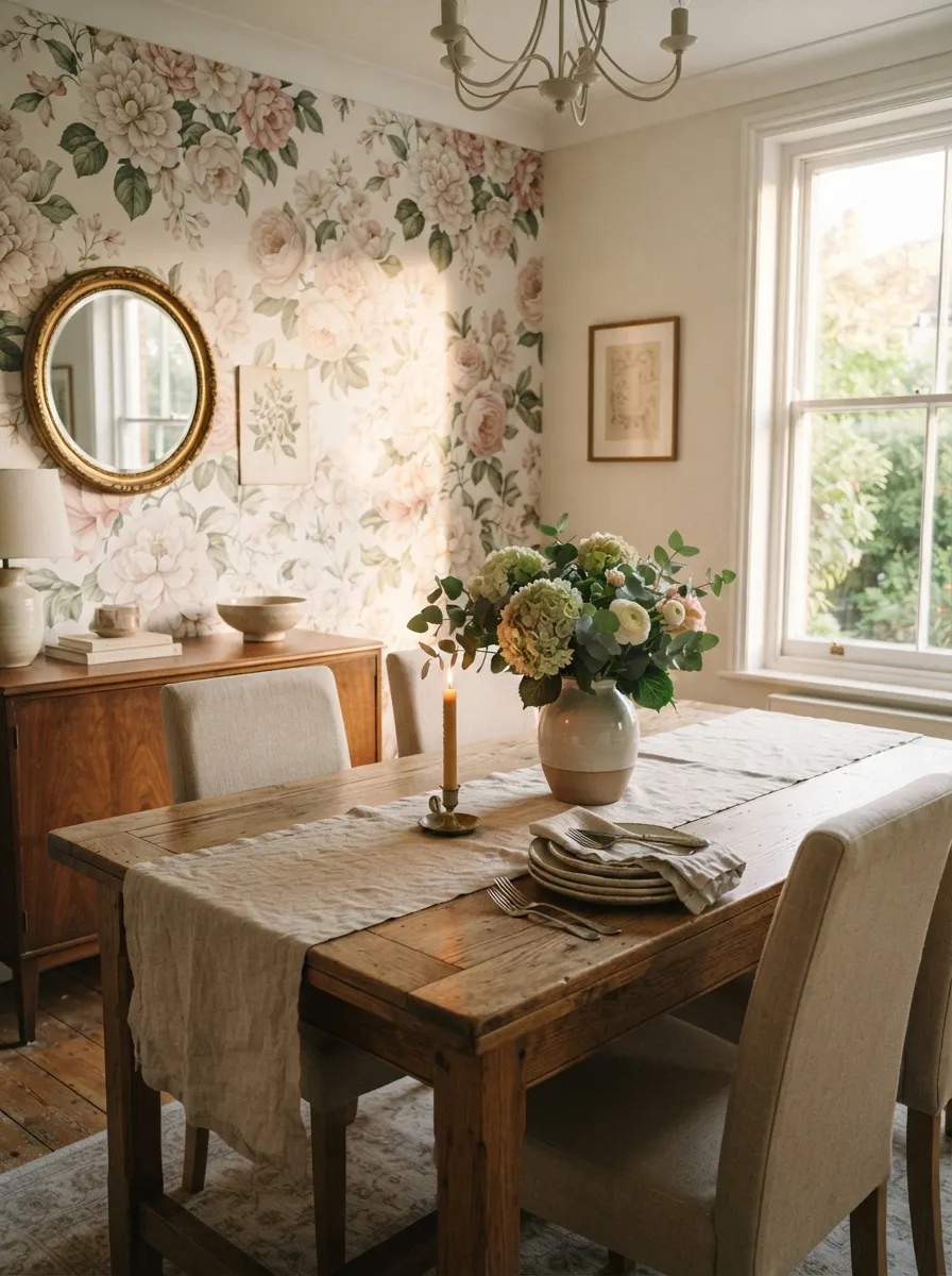Floral Print Statement Wall