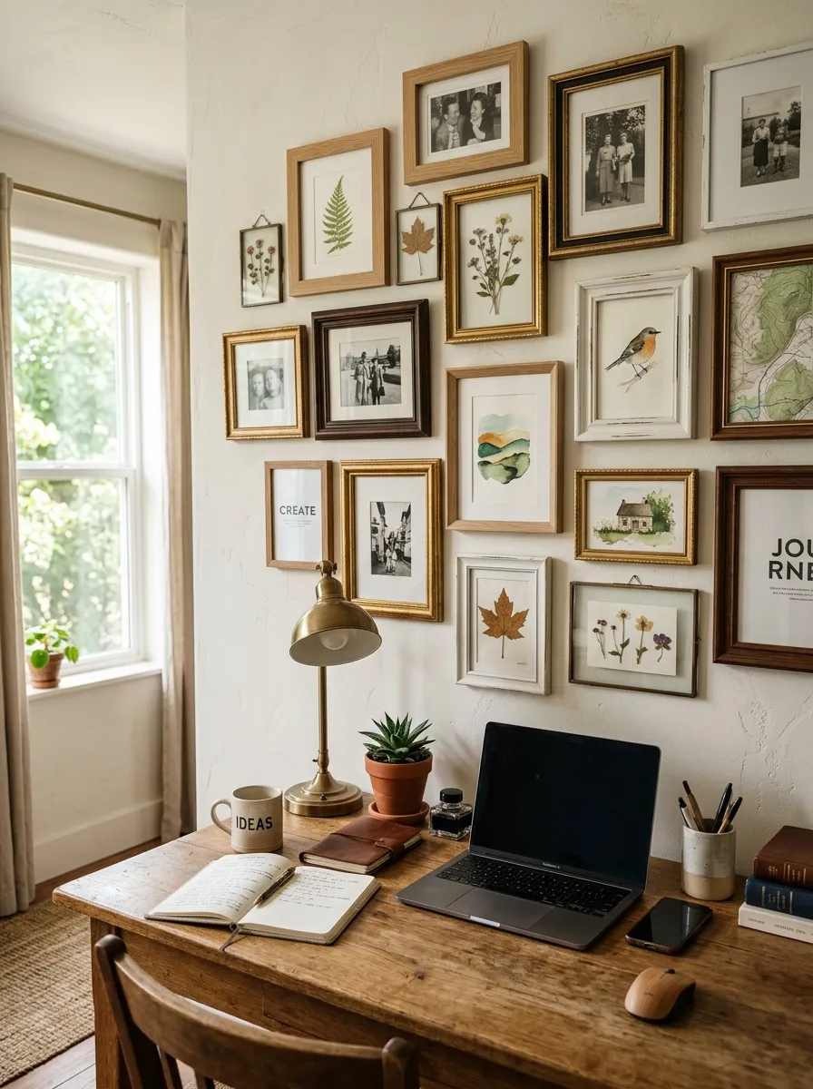 Gallery Wall of Personal Photos and Art