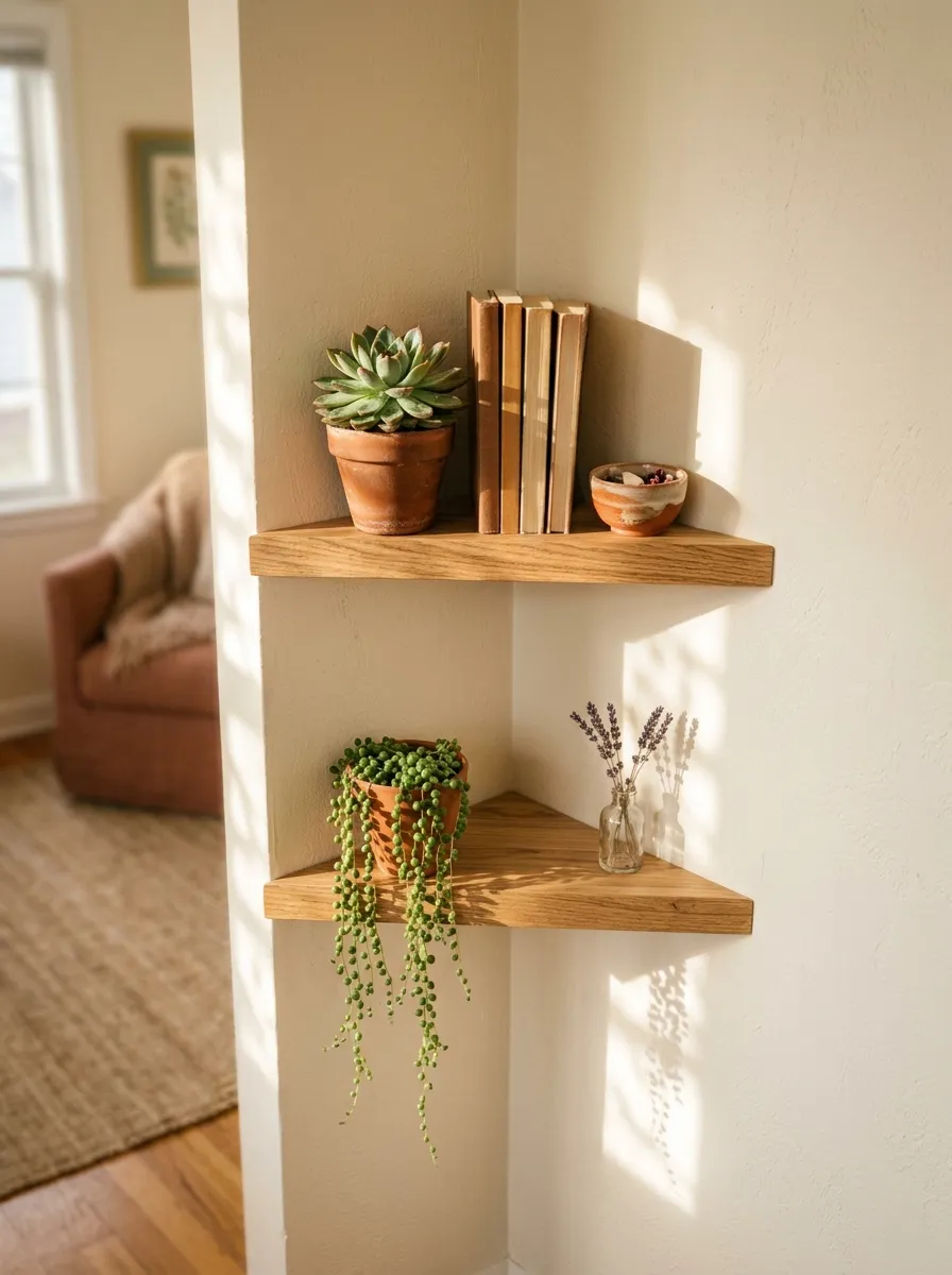 Corner Shelves That Grab Dead Space