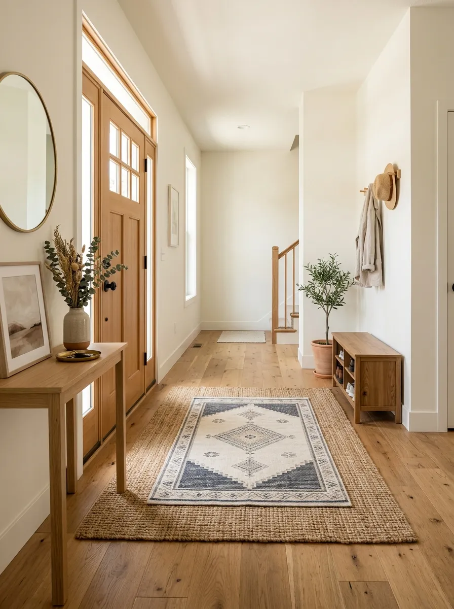 Layer a Textured Rug