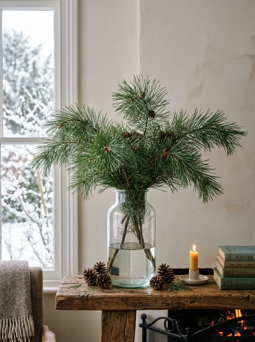 Bring In Real or Faux Pine Branches