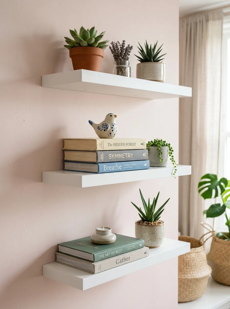Floating Shelves for Books and Trinkets
